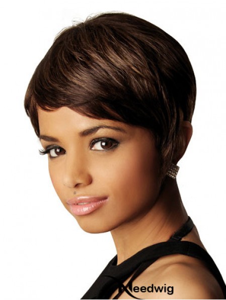 African American Human Hair Wigs Straight Style Short Length Bobs Cut