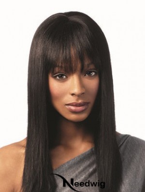 African American Hairstyles With Bangs Remy Human Black Color