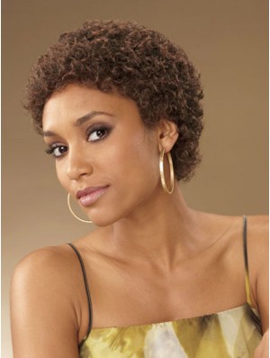 African Hair Curly Style Short Length Boycuts With Capless