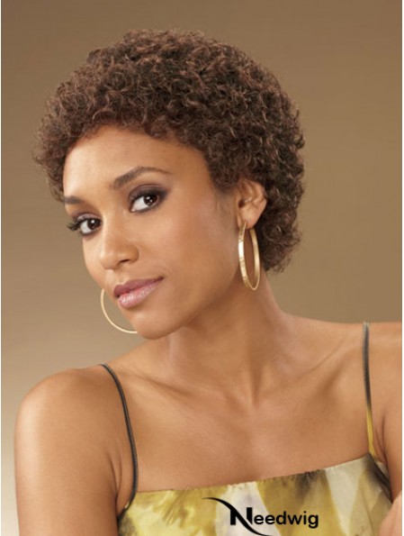 African Hair Curly Style Short Length Boycuts With Capless