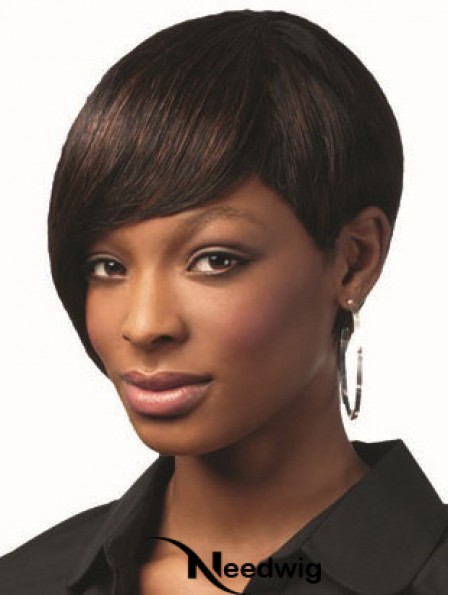 Bobs Brown Capless Short Straight Human Hair For Black Woman UK