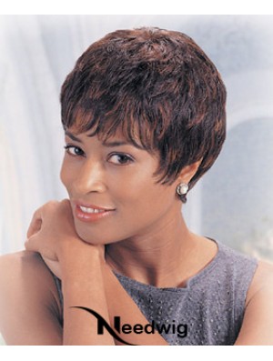 Indian Remy Boycus Short Wavy Auburn Black African Hair Low Cut