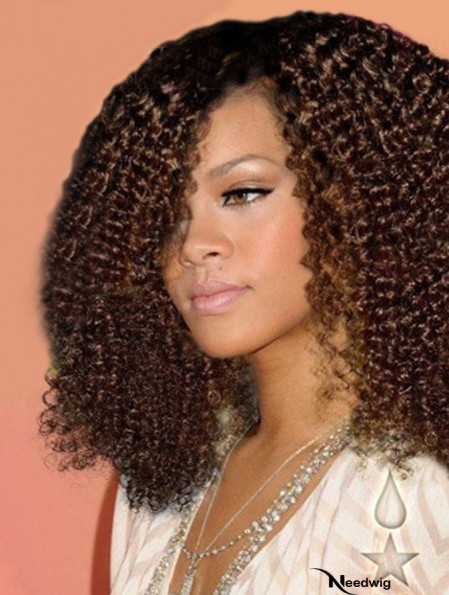 Auburn Shoulder Lace Front With Bangs Kinky Curly Wig