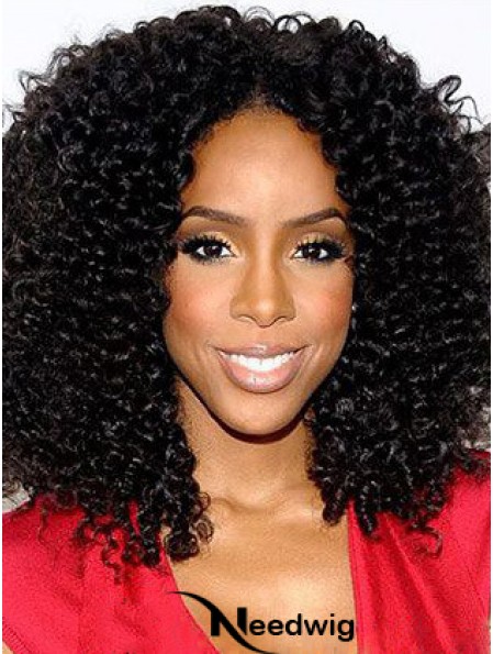 Designed 16 inch Shoulder Length Kinky Wigs For Black Women