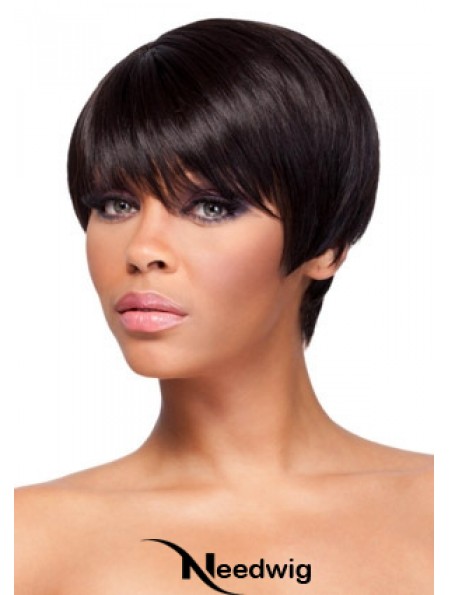 Cropped Auburn Straight Boycuts Gorgeous African American Wigs