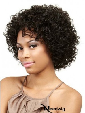 Chin Length Black Kinky Without Bangs Online African American Wigs