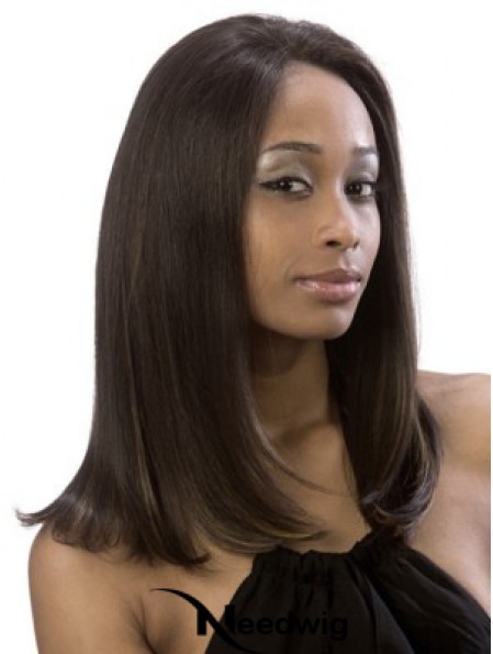 Yaki Without Bangs Lace Front Online 16 inch Brown Long Wigs