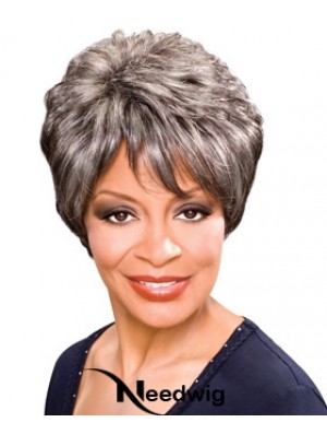 Synthetic Best Short Wavy Grey Wigs