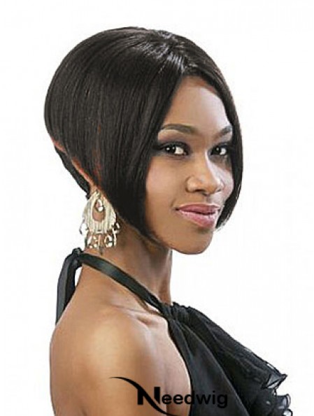 Chin Length Black Bobs Straight New Full Lace Wigs