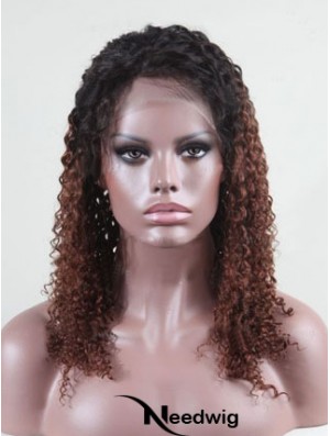 Shoulder Length Curly Without Bangs Full Lace 14 inch Comfortable Black Women Wigs