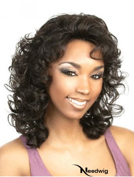 Curly Black Fashion Shoulder Length Classic Wigs