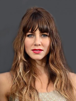 Long Brown Wavy With Bangs Fashion African American Wigs