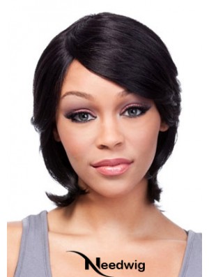 Chin Length Black Straight With Bangs Incredible African American Wigs