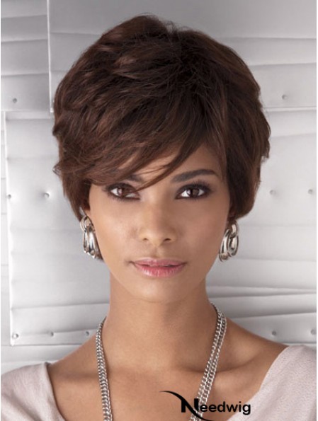 Cropped Auburn Wavy Layered Cheapest African American Wigs