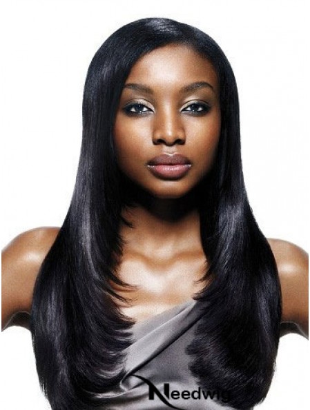 Long Black Yaki Without Bangs Best African American Wigs