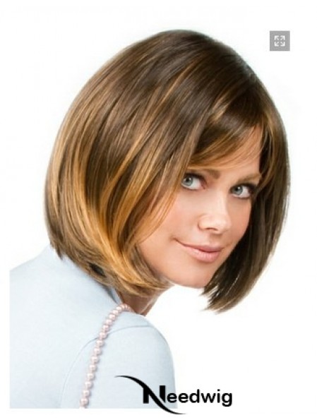 Capless Chin Length Straight Blonde Popular Bob Wigs