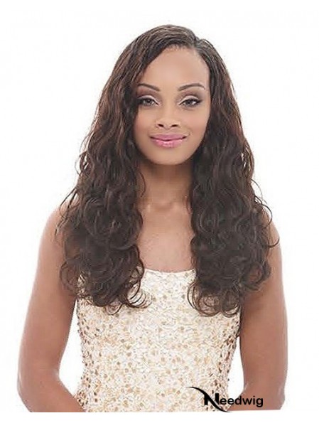 Long Brown Wavy Without Bangs Online African American Wigs