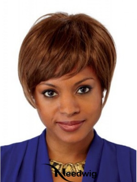 Straight Layered Chin Length Auburn Comfortable Lace Front Wigs