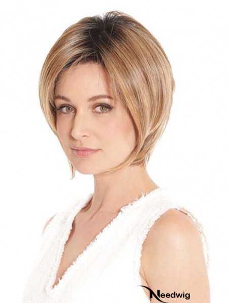 Blonde Designed Straight Short Synthetic Bob Wigs