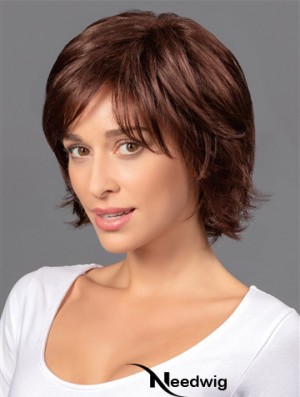 8 inch Short Cheapest Brown Wavy Bob Wigs