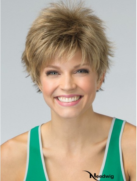 Short Pixie Cut Synthetic Wig Blonde Color Cropped Length Boycuts