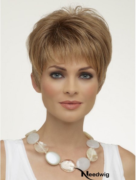 Natural Synthetic Wigs Boycuts Cropped Length Blonde Color