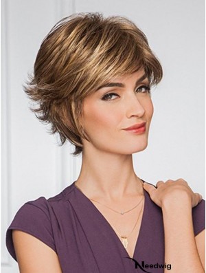 Layered Brown Wavy 6 inch Short Synthetic Wigs