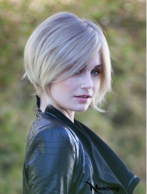 10 inch Chin Length Blonde Straight Fashion Bob Wigs