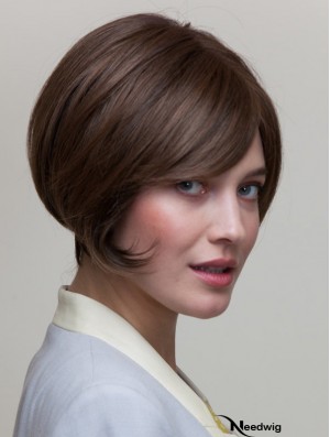 8 inch Short Brown Straight Natural Bob Wigs