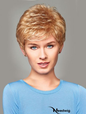 Buy Synthetic With Capless Short Length Blonde Color