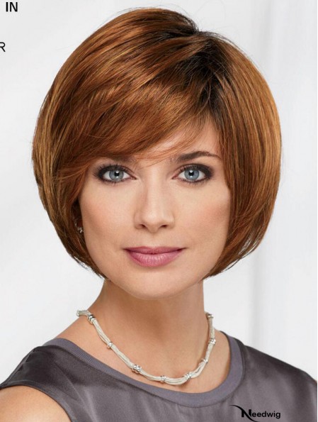 10 inch Chin Length Auburn Straight Comfortable Bob Wigs