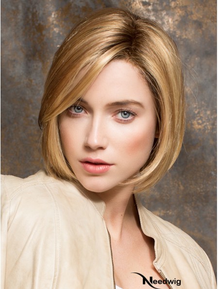 Chin Length Blonde No-Fuss 10 inch Straight Bob Wigs