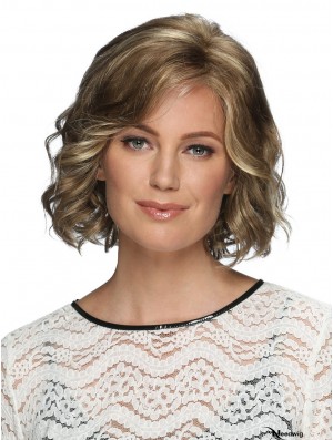 Lace Front 12 inch Wavy Blonde With Bangs Wigs