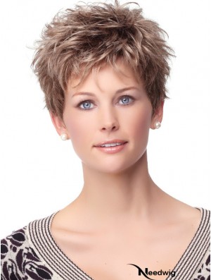 Curly Synthetic Wigs With Synthetic Capless Boycuts Curly Style