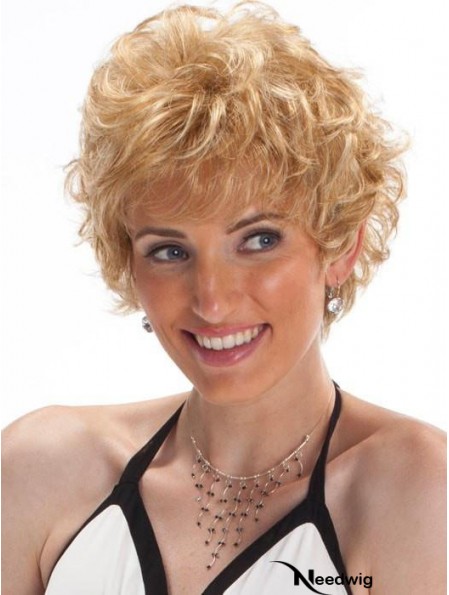 Capless Blonde 8 inch Cropped Boycuts Synthetic Wigs