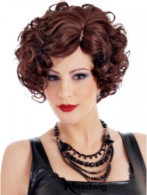 Auburn 10 inch Short Curly Layered Sleek Short Hair Wigs Synthetic