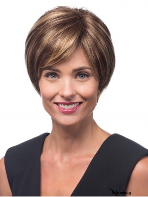 Short Straight Lace Front Layered 10 inch Popular Synthetic Wigs
