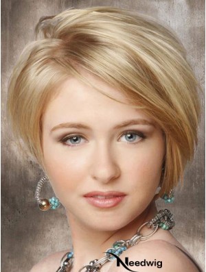 Synthetic Lace Front Wigs Cheap Chin Length Bobs Cut Blonde Color