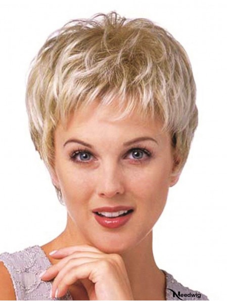 Best Synthetic Curly Wig Boycuts Cropped Length Blonde Color
