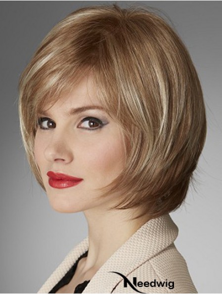 Top Quality Synthetic Wigs With Monofilament Bobs Cut Chin Length