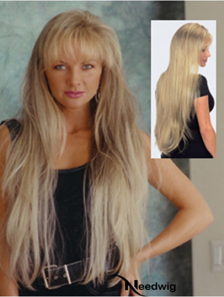 UK Synthetic Wig Shop Long Length With Bangs Wavy Style