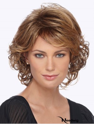 Curly With Bangs 12 inch Blonde Style Synthetic Wigs
