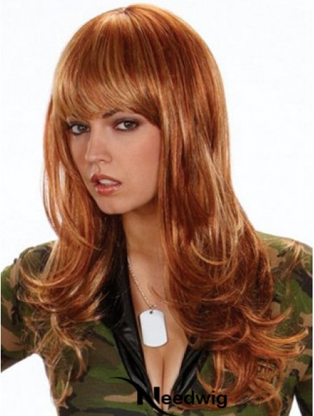 Synthetic Hair Color UK With Bangs Wavy Style Long Length