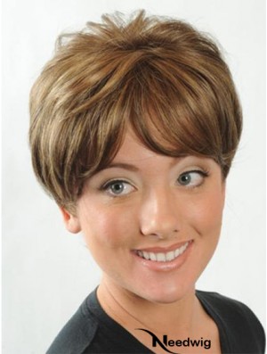 Short Boycuts Straight Auburn Online Synthetic Wigs