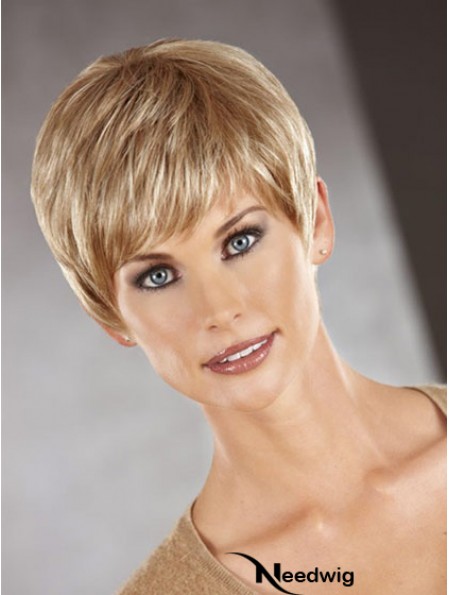 Cropped Boycuts Straight Auburn Perfect Synthetic Wigs