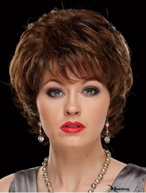 Chin Length Wavy Capless With Bangs 8 inch Stylish Synthetic Wigs