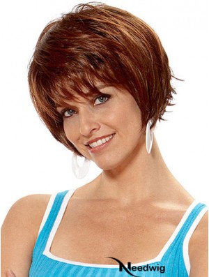 Short Layered Straight Auburn Popular Synthetic Wigs