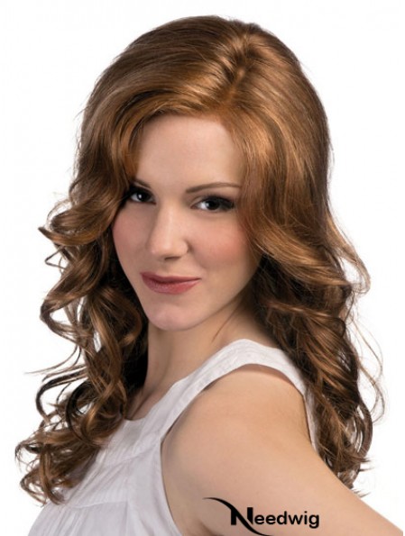 Curly Layered Long Brown Modern Lace Front Wigs