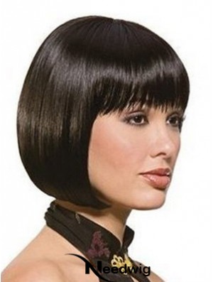 Chin Length Bobs Straight Black Sassy Synthetic Wigs