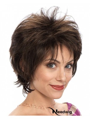 Wavy Layered 7.5 inch Brown Designed Synthetic Wigs